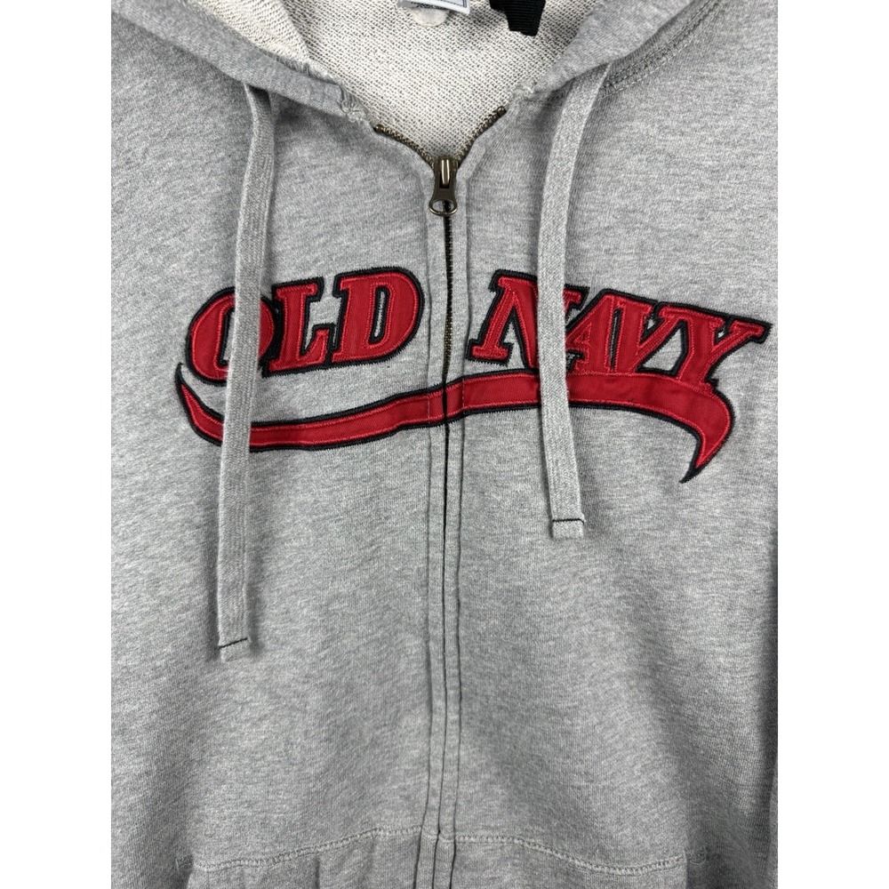 Vintage Old Navy Fleece Zip Up Hoodie‎ Embroidered Logo Mens XL Y2K Skater - Picture 4 of 11